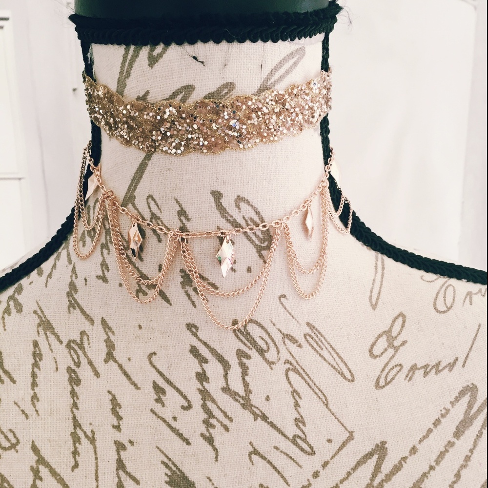 Rose Gold Choker Set NWT Charming Charlie - Picture 1 of 3